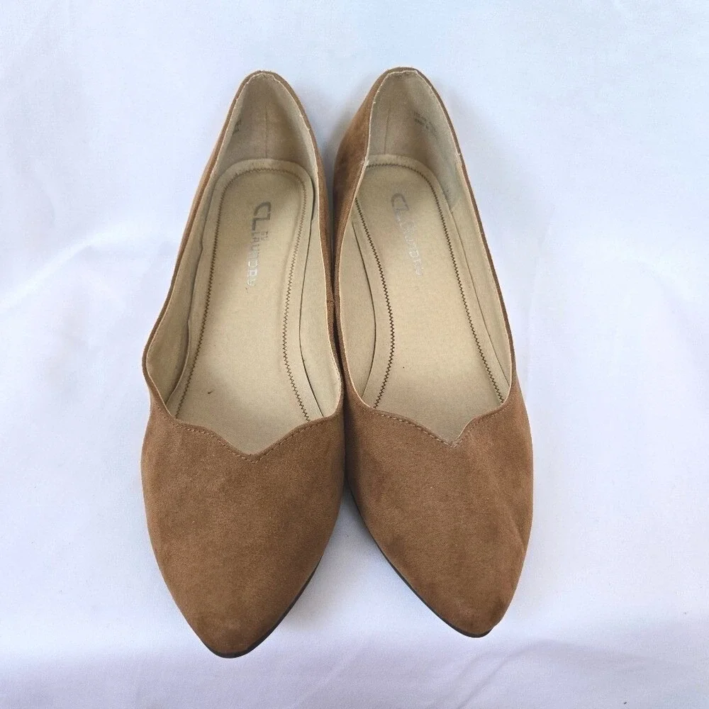 Chinese Laundry Nima Womens Camel Suede‎ Career Preppy Wedge Pumps 10M Neutral